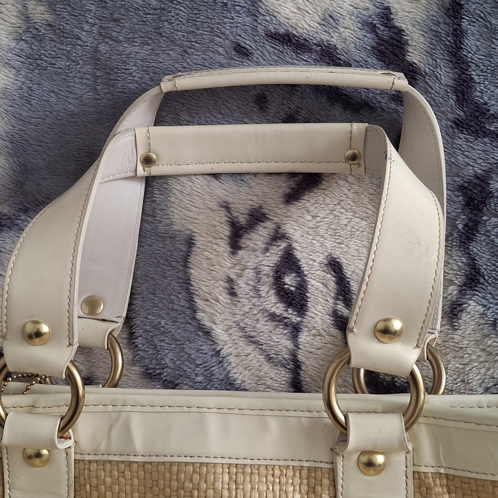 Coach White and Tan Tote Bag - Picture 8 of 10